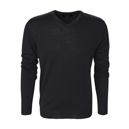 Berkeley | Wilton Cashwool V-Neck | Herrestrik Black